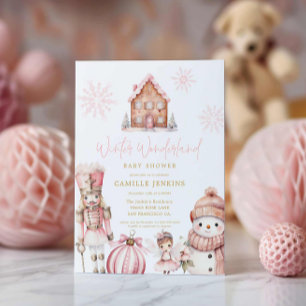 Invitation Pink Winter Wonderland Baby shower