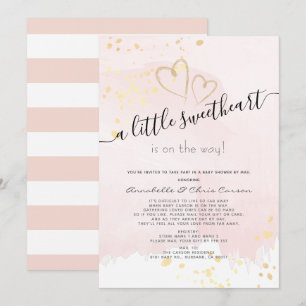 Invitation Pink x Gold Sweetheart Baby Showerby Mail