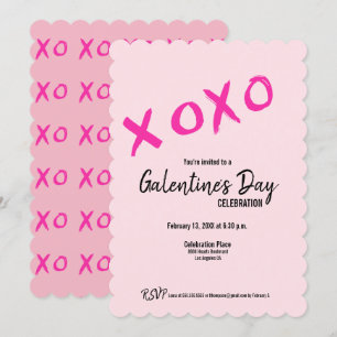 Invitation Pink XOXO Cute Galentine's Day Party