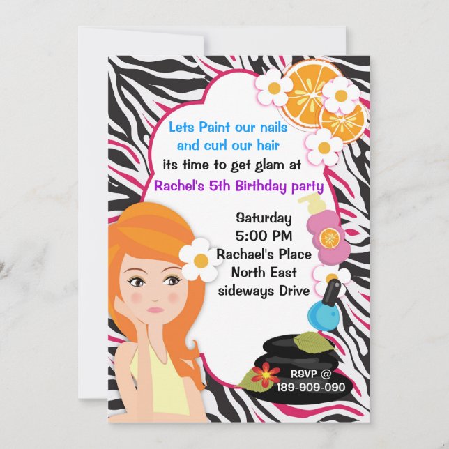 Invitation Pink Zebra spa (Devant)