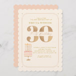 Invitation Pinky Gold 30E fête de gâteau d'anniversaire<br><div class="desc">Pinky Gold 30E fête de gâteau d'anniversaire</div>