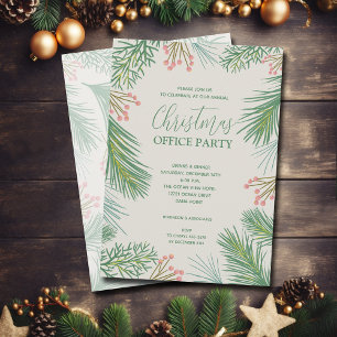 Invitation Pins chics et baies fête de Noël