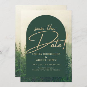 Invitation Pins de la forêt verte Mariage SAVE DATE