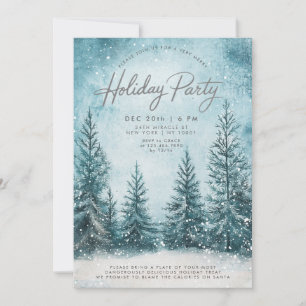 Invitation Pins enneigés Sapin de Noël Fêtes d'hiver