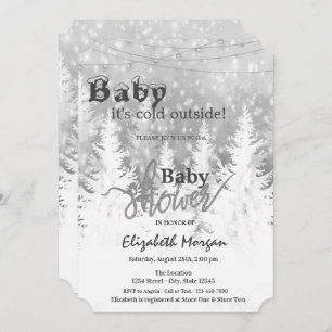 Invitation Pins Il fait froid dehors Baby shower