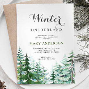 Invitation Pins modernes hiver Onederland Anniversaire