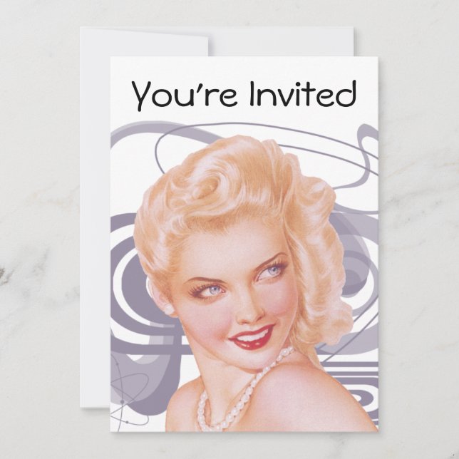Invitation Pinup des années 1940 (Devant)