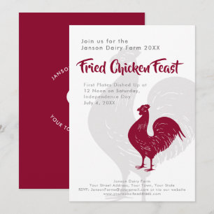 Invitation Pique-nique à la ferme pour le barbecue ou le poul