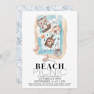 Invitation Pique-nique à la plage Adulte Anniversaire
