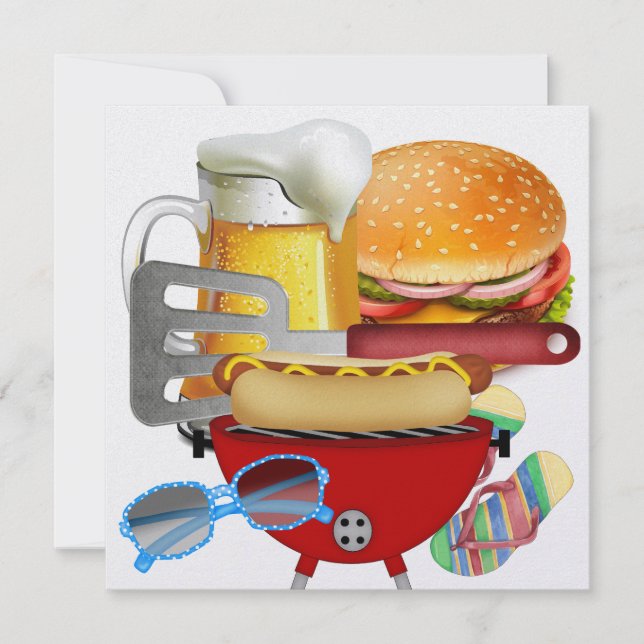 Invitation Pique-nique au BBQ - 4 juillet (Devant)