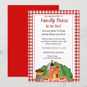 Invitation Pique-nique Barbecue Grillade Grillades