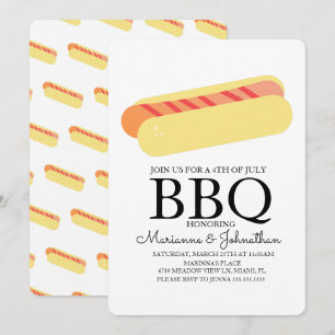 Invitation Pique-nique BBQ grillades Hot Dogs