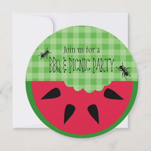 Invitation Pique-nique d'anniversaire personnalisable BBQ d'é (Devant)
