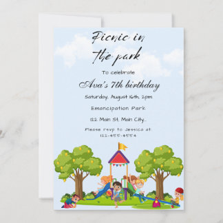Invitation Pique-Nique Dans Le Parc Anniversaire