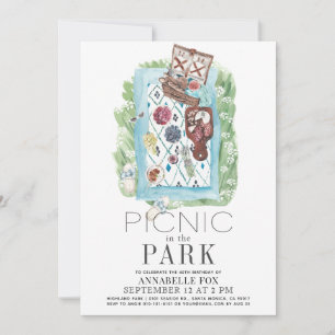 Invitation Pique-nique dans le parc Aquarelle Anniversaire