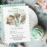 Invitation Pique-nique dans le Parc Floral 30e anniversaire f<br><div class="desc">Plutôt comme un panier de pique-nique photo et vélo fleuri "Pique-nique dans le parc" 30e anniversaire design de fête. Conception composite par Holiday Hearts Designs.</div>