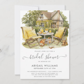 Invitation Pique-nique de jardin Citron Citrus Fête des marié