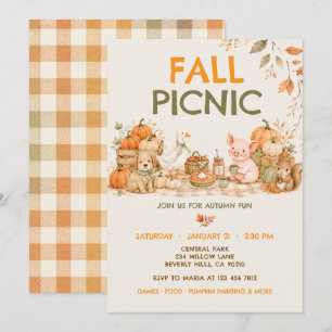 Invitation Pique-nique de jardin d'automne