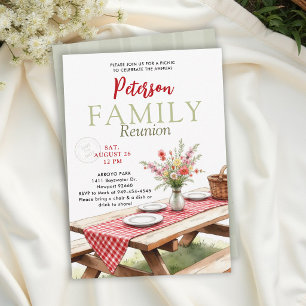 Invitation Pique-nique de réunion de famille Fleur sauvage de