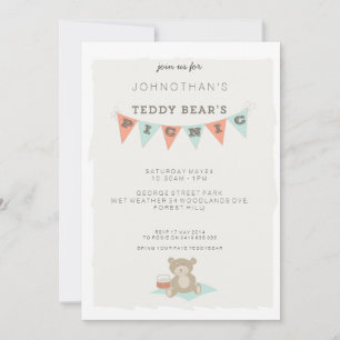 Invitation Pique-nique de Teddy Bear