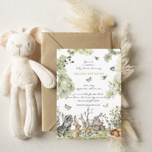 Invitation Pique-nique de Woodland   Baby shower Animaux fore