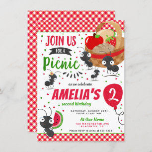 Invitation Pique-nique d'été dans le parc Fête d'anniversaire
