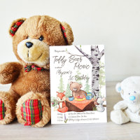 Pique-nique d'ours en peluche boisés animaux fête 