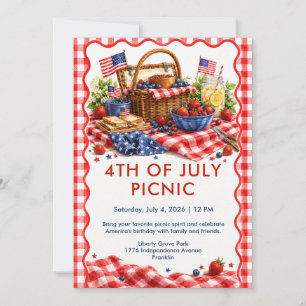 Invitation Pique-nique du 4 juillet - Pique-nique d'été patri