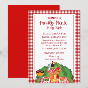 Invitation Pique-nique familial barbecue grillade grillades