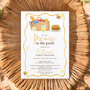 Invitation Pique-nique jaune d'été Réunion de famille dans le