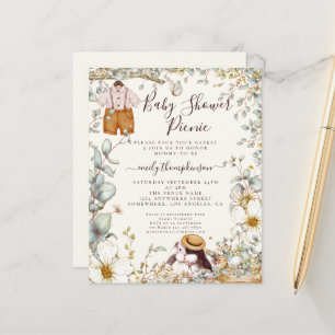 Invitation pique-nique pour Baby Shower : Lapin ré