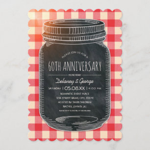 Invitation Pique-nique rustique vintage pour les 60 ans de ma