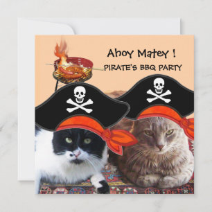 Invitation PIRATE CATS, Parlez comme une fête du Pirate Day B