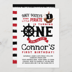 Invitation Pirate First Birthday