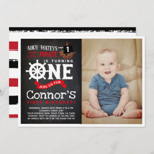 Invitation Pirate First Birthday avec photo