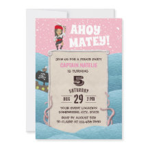 Pirate Girl Octopus Ahoy Matey fête d'anniversaire