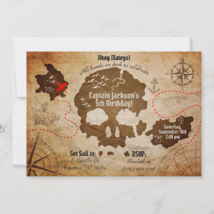 Invitation Pirate Map