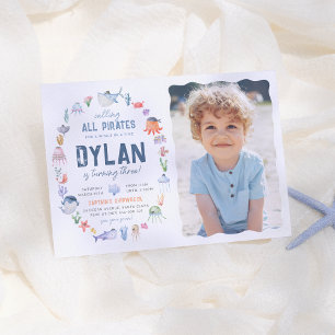 Invitation Pirate Ocean Under the Sea Boys Photo Anniversaire
