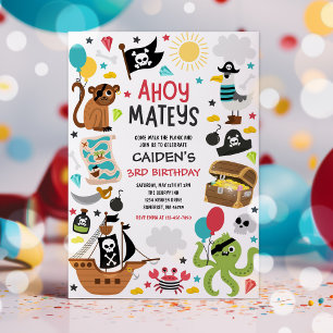 Invitation Pirate Ship Trésor Anniversaire Fête