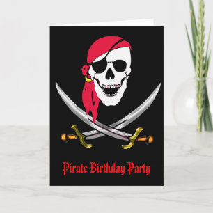 Invitation Pirate Skull & Swords Birthday Party