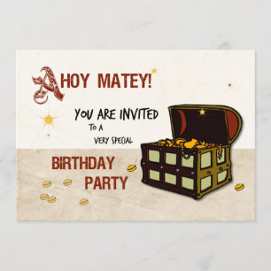 Invitation Pirate Trésor Anniversaire