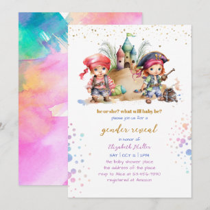Invitation Pirates colorés Jouer Drôle Genre Révélation