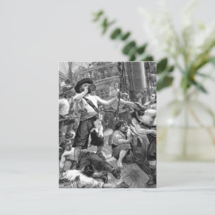 Invitation Pirates Vintage buvant sur le Navire