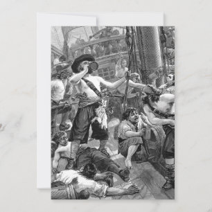 Invitation Pirates vintages, fête d'anniversaire pour adultes