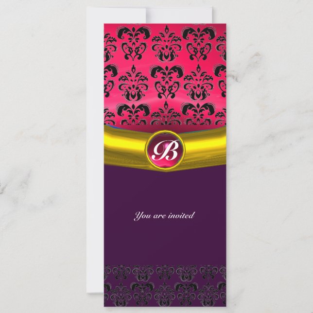 INVITATION PIRRE FIN MONOGRAMME DAMASK (Devant)