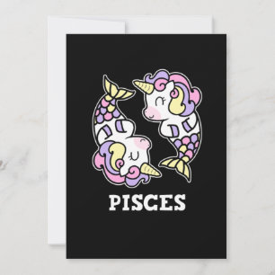 Invitation Pisces Anniversaire Cadeau Symbole Zodiaque Unicor