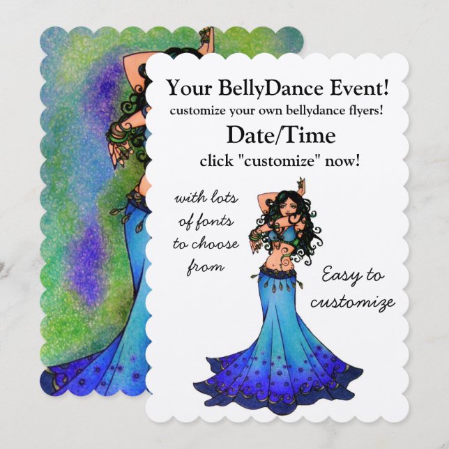Invitation Pisces Belly Dancer (Devant / Derrière)