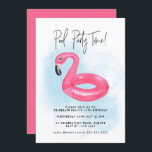 Invitation Piscine d'été Flamant rose rose N'importe quel âge<br><div class="desc">// Peut être customisé pour répondre à vos besoins. Conçu par Gorjo Designs via Zazzle. // Besoin d'aide pour customiser votre design ? Vous avez d'autres idées ? N'hésitez pas à me contacter (Zoe) directement via le bouton de contact ci-dessous.</div>