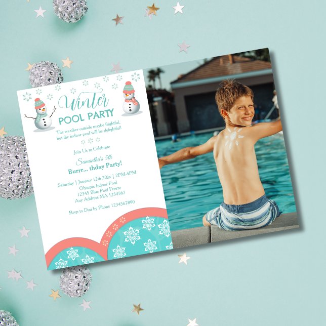 Invitation Piscine d'hiver Fête photo (Invitations)