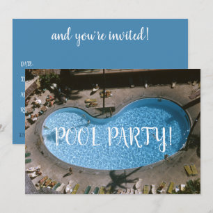 Invitation Piscine Partie de natation inspirée du milieu du s